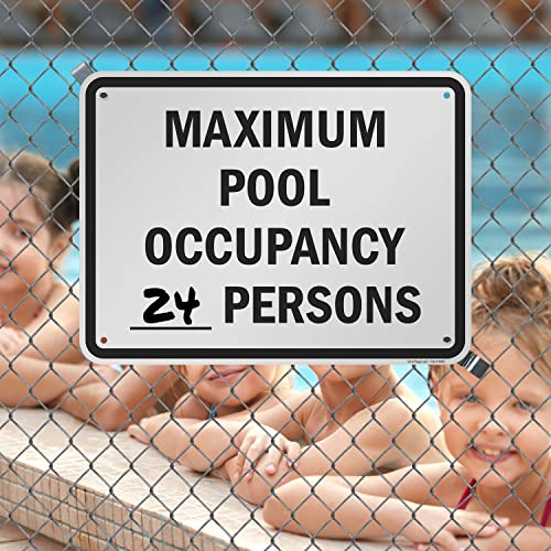 Cartel metálico para piscina 18 x 24 pulg miniatura 3