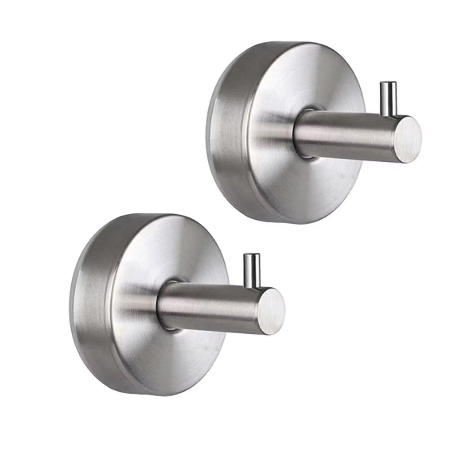 Chliinl 2PCS Suction Cup Hooks, Bathroom Towel Hook Suction Cup Holder Stainless Steel Suction Hook Shower Hooks for Shower Bathroom Kitchen Glass Door Window（Silver）