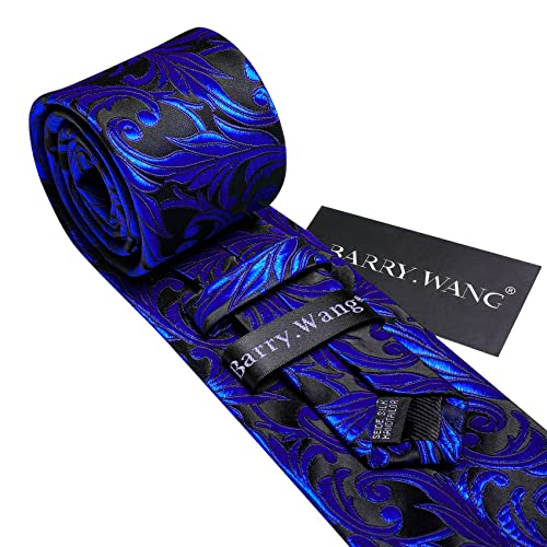 Image of Barry.Wang Paisley Tie Fashion Set Hanky Cufflinks Neckties for Men Woven Silk