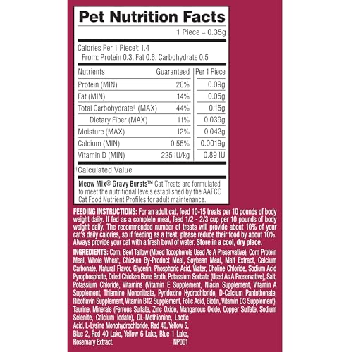 Image of Meow Mix Gravy Bursts Chicken Flavored Cat Treats, 6.3 Oz. Bag