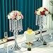 Metal Wedding Centerpieces for Table, Crystal Flower Stands, Wedding Road Lead Flower Holders, Crystal Mermaid Chandelier Flower Vases for Birthday Party Event Wedding Home Decor (Silver, 21.3