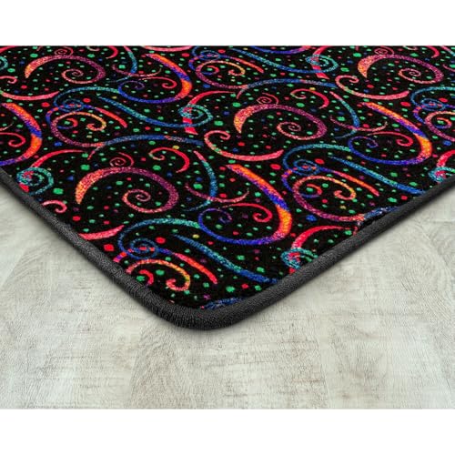 Joy Carpets Neon Lights Dynamo 4' x 6' Indoor Area Rug in Color Fluorescent
