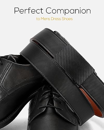 Image of CHAOREN Leather Ratchet Belt for men 1 3 /8 inch for Dress Pants - Micro Adjustable Belt Fit Everywhere