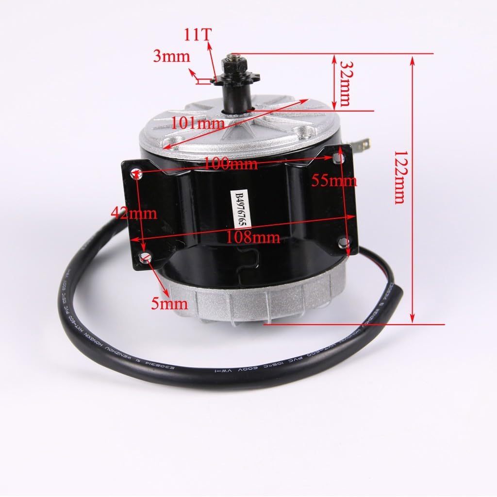 Brushed Permanent Magnet Electric Motor for E Scooter Drive Speed Control 24V 350W 2750RPM Motor for Electric Bicycle eBike Scooter ATV Quad Buggy Go Kart Mini Bike Razor