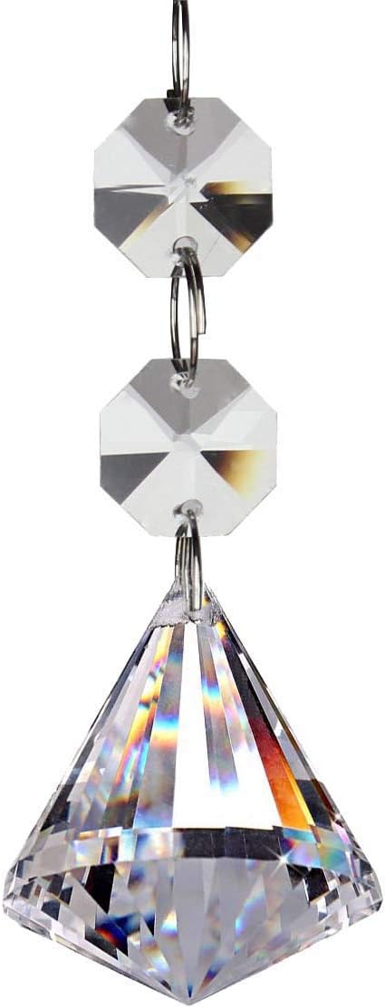 Fushing 20Pcs Crystal Chandelier Prisms Pendants Balls Suncatchers Crystal Garland Beads (30mm, Clear)