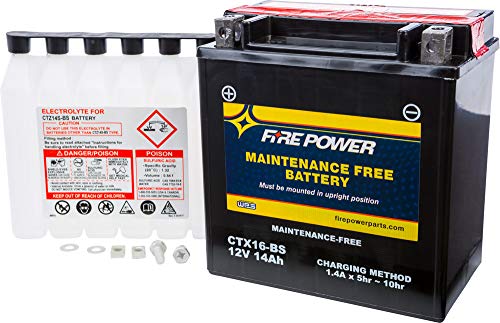 Fire Power Maintenance Free Battery CTX16-BS Kawasaki