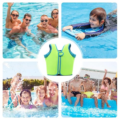Kids Swim Vest | Swimming Buoyancy Aid Zipper Closure Jacket | Adjustable Swim Practice Vest for Ages 4-12 Girls Boys Patio Camping Pool Home Backyard Indoor Outdoor Beach