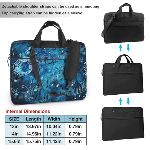 Maletín para portátil con notas musicales azul 15.6 pulg miniatura 2