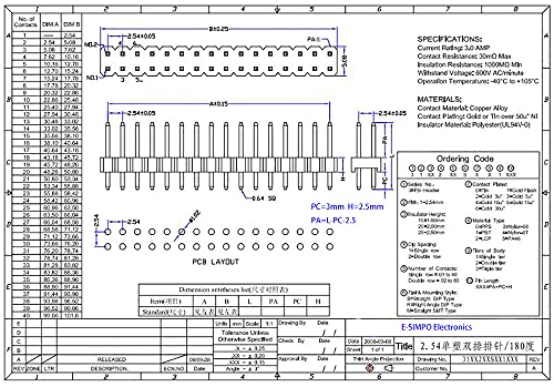 Conector Pin Macho 2.54mm 10 piezas E-Simpo miniatura 3