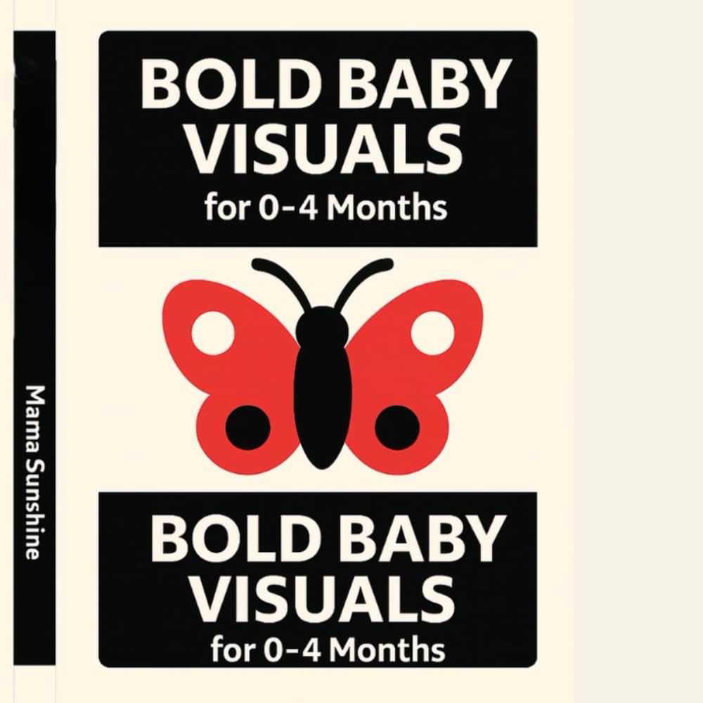 BOLD BABY VISUALS FOR 0–4 MONTHS High-Contrast Red, Black & White Images for Visual Development: A Visual Stimulation Book for 0-4Months to Boost Baby’s Brain and Focus (Great for Tummy Time!)