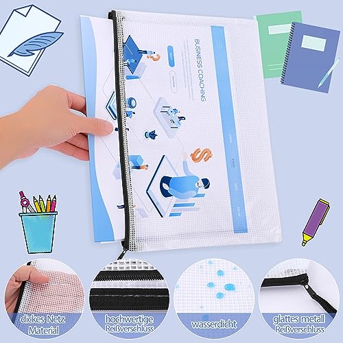 Evita pérdidas con este bolsillo con cremallera A4 impermeable para tus documentos 3