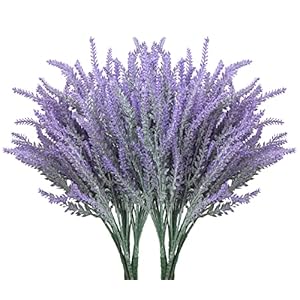10 Pcs Artificial Flowers, Artificial Outdoor Plants and Flowers Artificial Lavender Flowers Fake Flowers for Wedding, Home, Garden, Party Decor