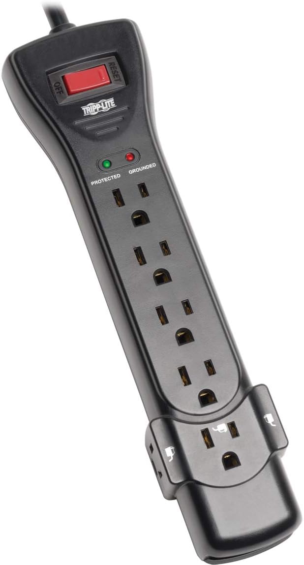 Reg Tripp Lite SUPER7B Protect It Surge Suppressor, 7 Outlets, 7 ft Cord, 2160 Joules, Black
