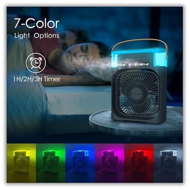 Drumstone (2+2 Year Warranty)Portable Mini Air Conditioner for Room, USB Powered AC Cooler Fan with Water Cooling, 3 Speed Settings Timer & 360° Adjustable Personal Air Cooler for Home Office Hostel view 2