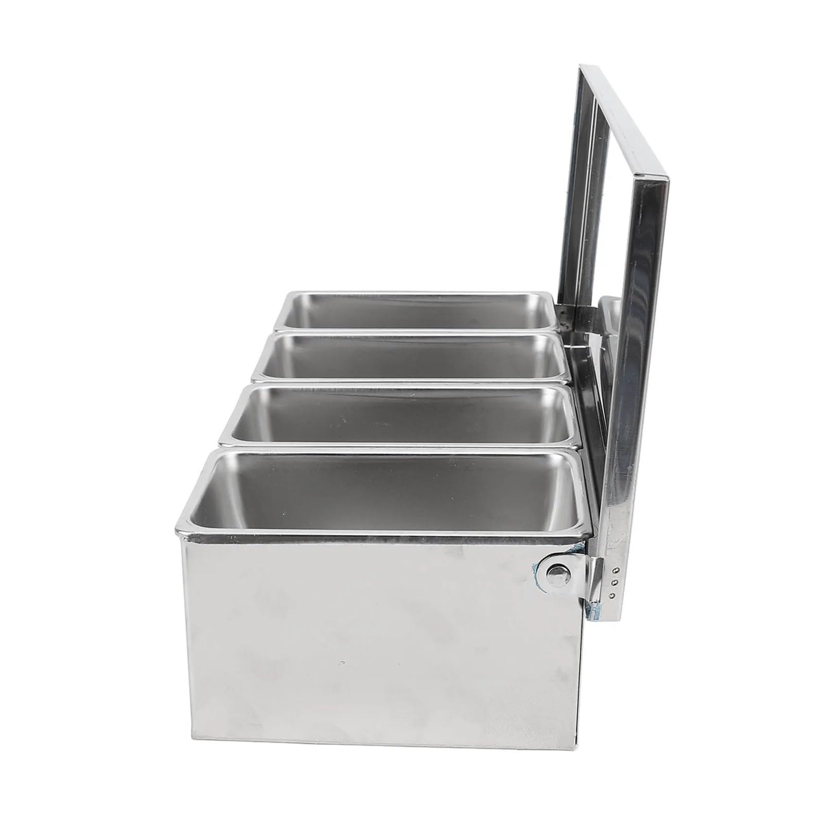 UBOHUZ 4 Compartments Seasoning Box With Flip Lid 304 Stainless Steel Versatile Storage Container For Spice Salt Sugar Grains for Kitchen Condiment
