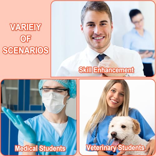 Image of 3 Pcs Suture Pad 3 Layer Suture Practice Pad with Wounds Practice Kit, Hard to Rip, Tear or Break for Medical and Vet Students Veterinarian Nurses Training and Practice(Classic Style)