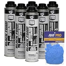 DAP Touch N Seal Black Spray Foam Sealant for RV, Pond, Waterfall & Landscape - UV Resistant, Class A Fire Rated, Waterproof, Polyurethane Adhesive with AWF PRO Gloves Pack of 6