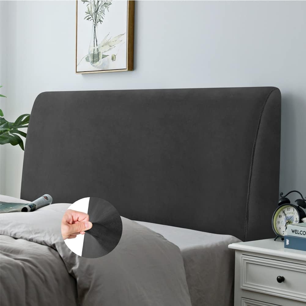 Yidaxing Cabecero de cama, funda para cabecero de cama, tela de terciopelo suave, resistente al polvo, funda protectora a prueba de polvo para dormitorio acolchado (150-170 cm, negro)