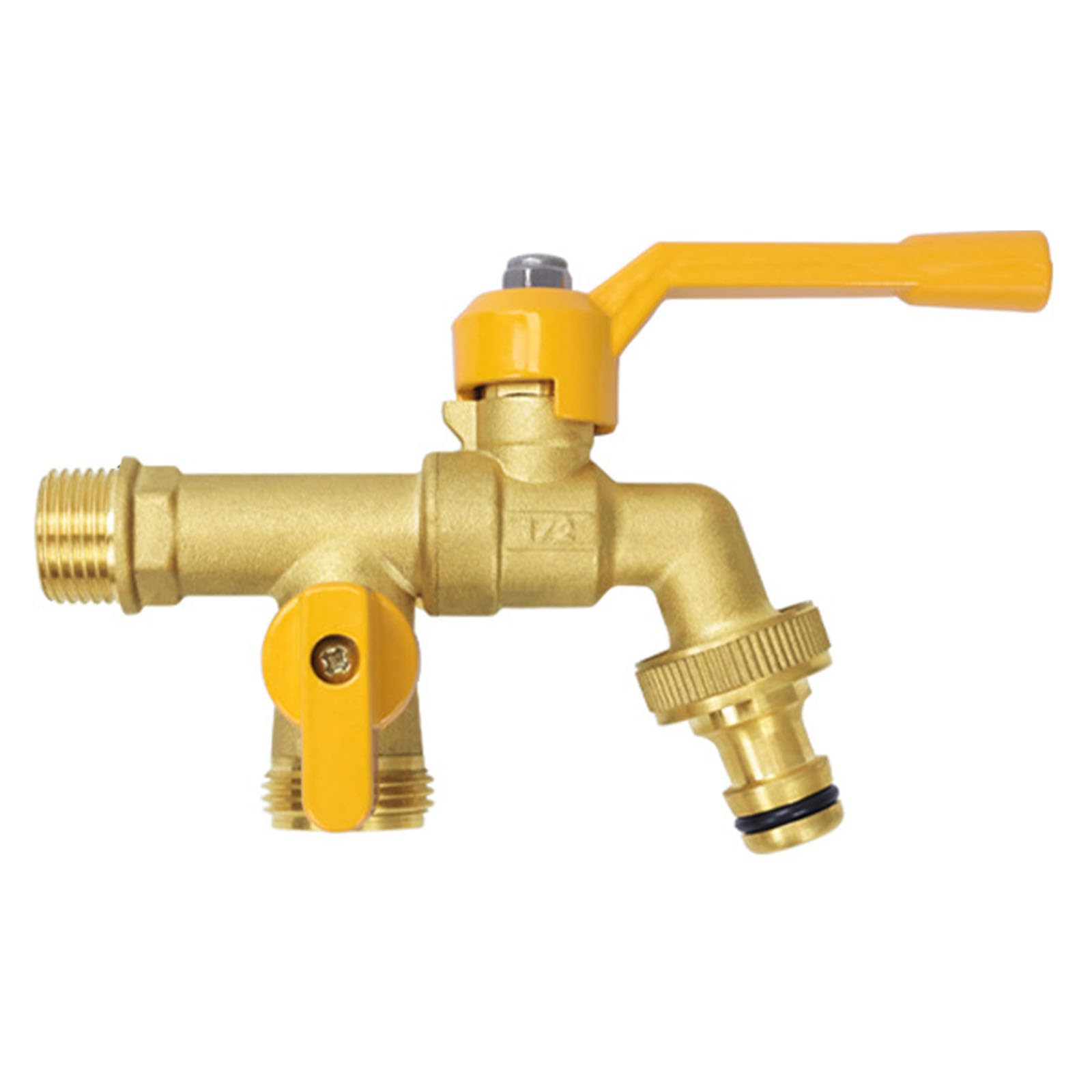 Rubinetto da esterno antiruggine e antigelo, Valvola a sfera in ottone for rubinetto da giardino a 2 uscite 3/4 di pollice