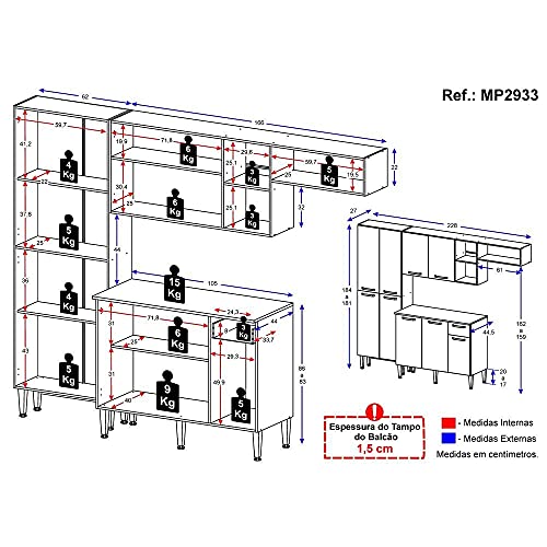 Cozinha Compacta Pequim 9 Portas Mp2933 Multimóveis Carvalho Avelã/preto 5 51zef0hSIsL