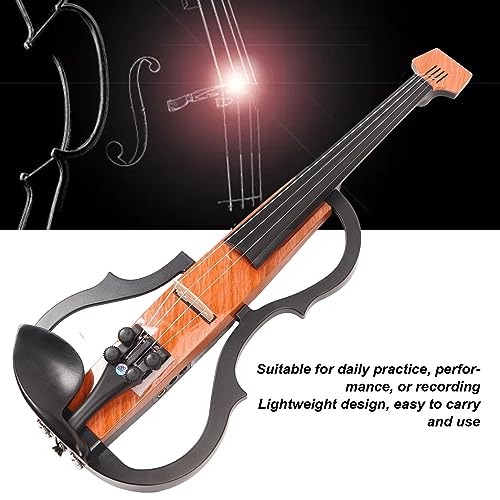Elektrische Violine 4/4 in Voller Größe, Leise, Einstellbare Klangqualität, Violine aus Kohlefaser-Ahornholz mit Tonabnehmer, Kopfhörer