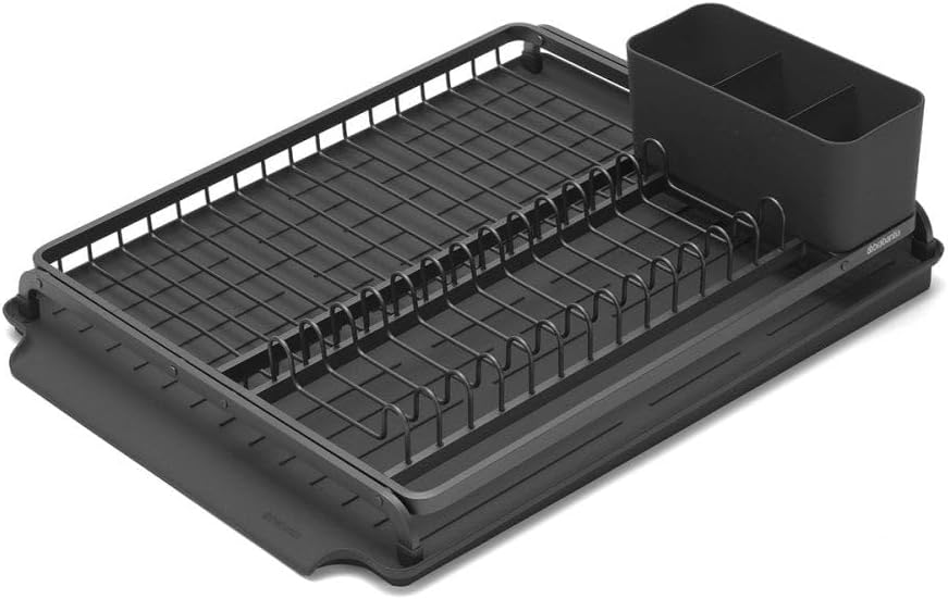 Brabantia Égouttoir à Vaisselle, Gris Foncé, Grand (38,5 x 49 cm