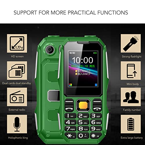 Asixxsix ASIXXSIXAEPQ7MBD41-12 Rugged Phone, 1.8 Inch Big Buttons Unlocked Senior Cell Phone With Strong Flashlight Dual Sim Dual Standby Waterproof Phone 32Mb +32Mb 5800Mah Battery thumb #2