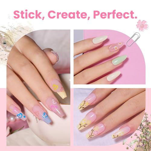 Image of Beetles Nail Art Stickers 30 Sheets 3D Flower Nail Stickers Color Heart Nails Design Supplies DIY Decals Decoration Nails Art for Women Girls