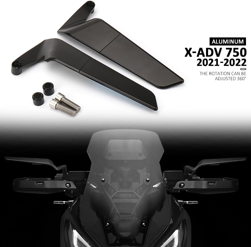 Universal Motorcycle Rearview Mirrors Rotating Wind Wing Side Mirrors Handlebar Mount Naked Bike Mirrors Fits for Trident 660/Z650/Z900/Z H2 1000/X-ADV 750/CB650R/1290 Super Duke R/X-MAX 300