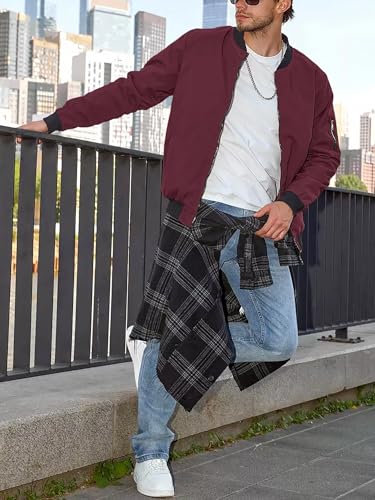 Men's Windbreaker Bomber Jackets Lightweight Water-Resistant Windproof Spring Fall Winter Stylish Jackets4