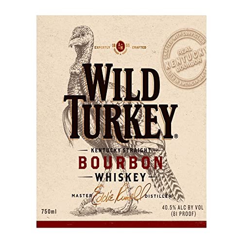 Wild Turkey Bourbon Label- Bar Wall Art, Genuine Vintage Sign Replica Print Perfect Retro Addition To Man Cave Decor, Dorm Decor, Or Garage Decor, Must Have For Kentucky Bourbon Fans! Unframed-8x10'