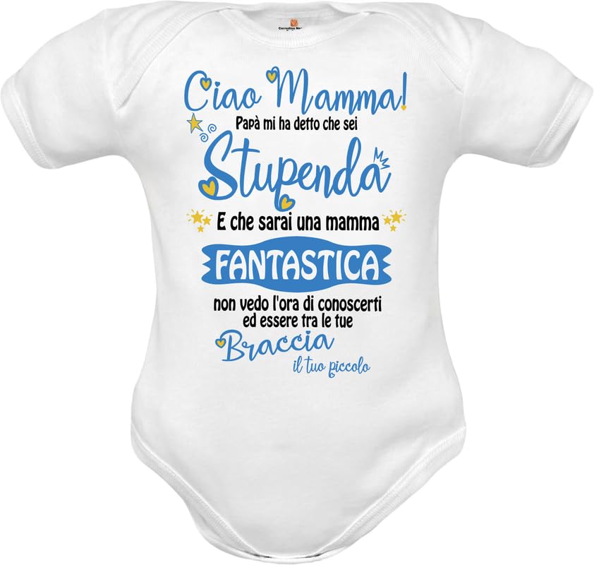 Corredino Neonato Set neonato 0 mesi maschio e femmina – body tutine bavette e cappellino con frasi dolci “Amore di mamma” – Idea regalo nascita compleanno e festa della mamma