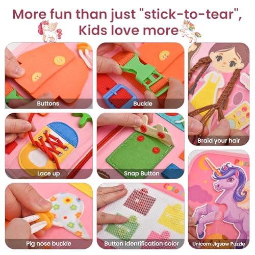 Image of Busy Book for Toddlers 1-3, Montessori Toys Busy Board for 1 2 3 4 Year Old Girl Birthday Gift Educational Learning Quiet Activity Book Airplane Car Travel Toys for Tollders Kids 1-3