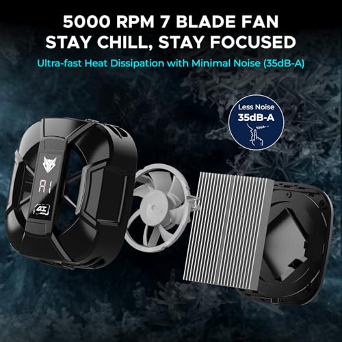 Image of Evofox Hailstone Sense AI Magnetic Semiconductor Mobile Cooler | Smart AI,L1,L2,L3 Mode for Temperature Control |15W Freeze Cooling | for iPhone 12 /13 /14 /15 /16,17, iPads and Android Smartphones