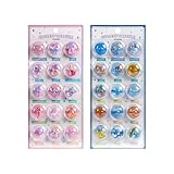 KRGNPLE ボンボンドロップシール ぷくぷくシール 2 枚 3D 浮き彫りクリスタル エポキシ樹脂 再剥離可能 PVC 材質 励ましステッカー 手帳デコレーション 子供クリエイティブ DIY に最適 人気 プレゼント（No.05＋No.06）