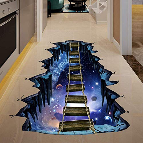 Pegatinas de piso impermeables 3D resistentes al agua y lavables para salón y baño 4