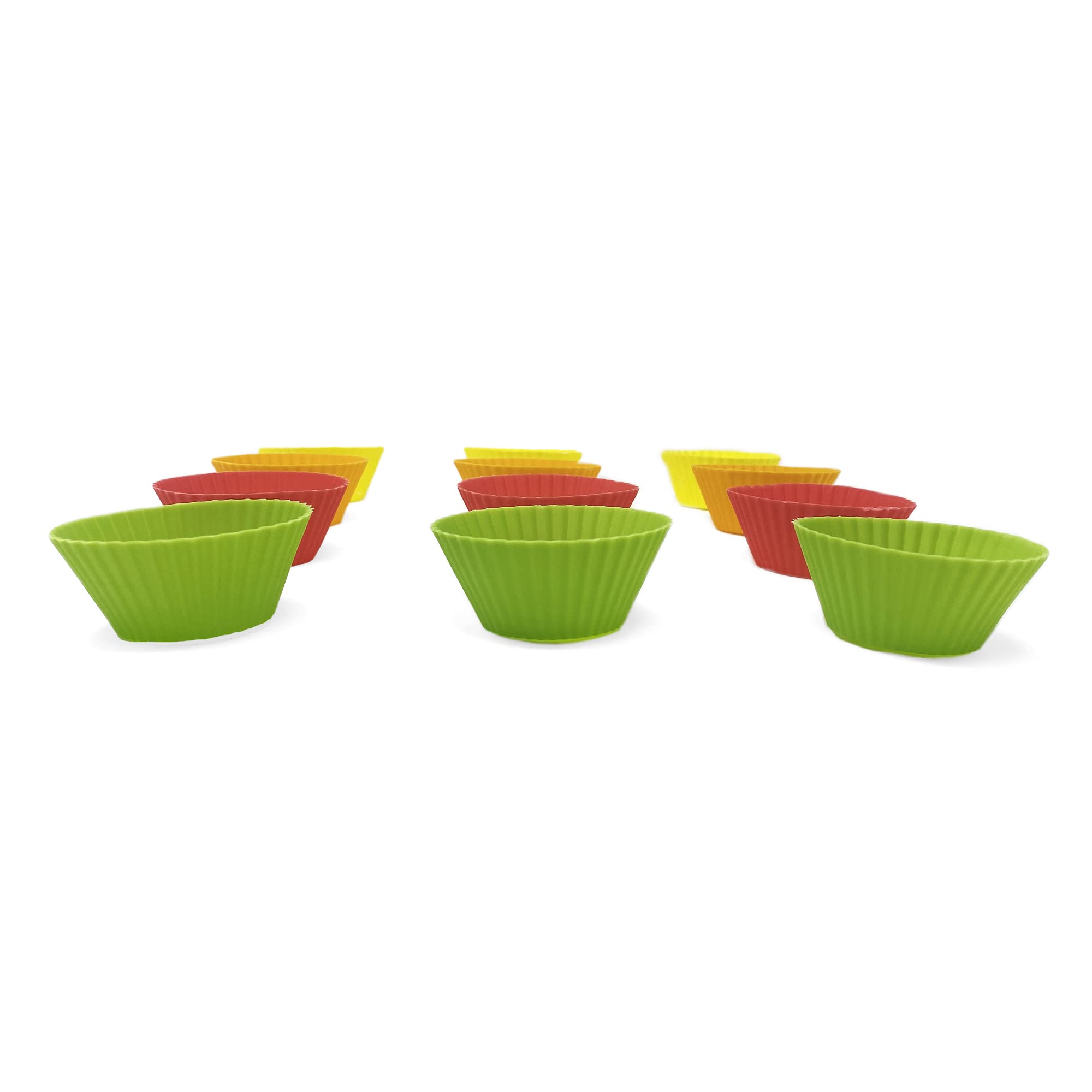 Spesh 24 Pirottini In Silicone Per Muffin – Riutilizzabili, Antiaderenti, Senza BPA – 7x4,5 Cm – Colori Vivaci