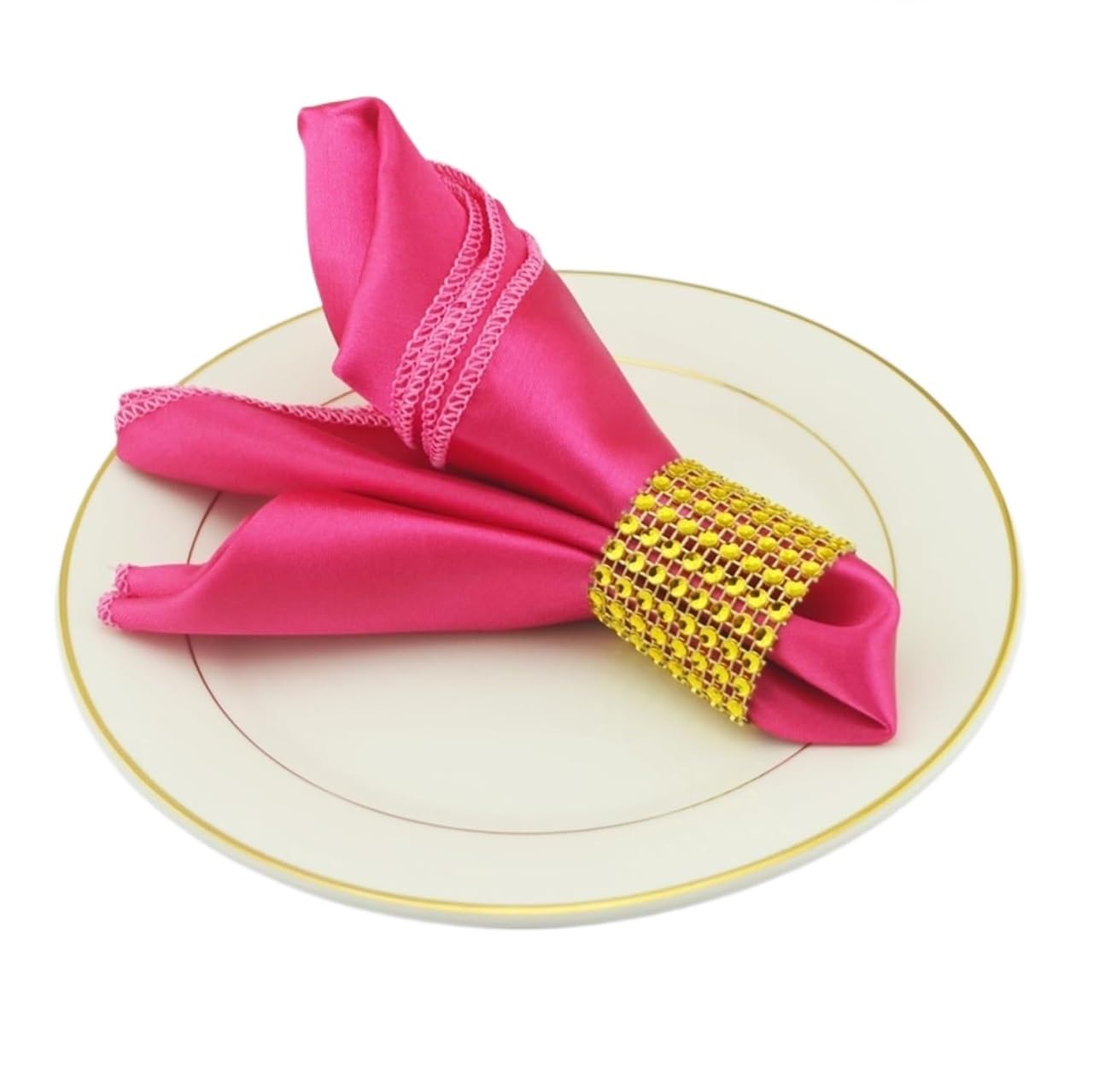 Cotton Table Napkins, Satin Cloth Table Napkins Multicolor 30x30 Cm(Roze)