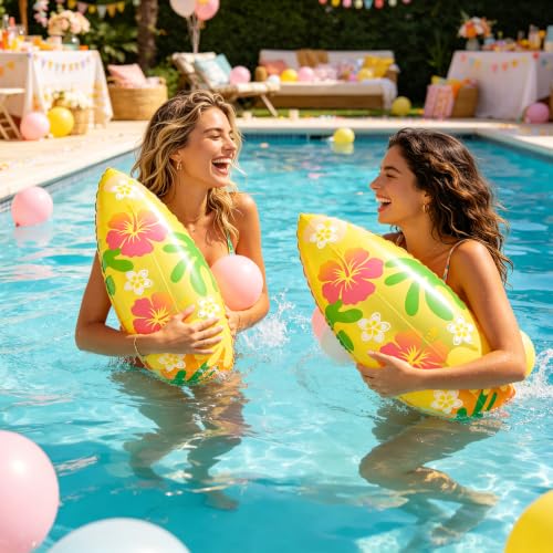 Image of PHOGARY 2pcs Inflatable Surfboard Foil Balloon Hawaiian Luau Aloha Decor