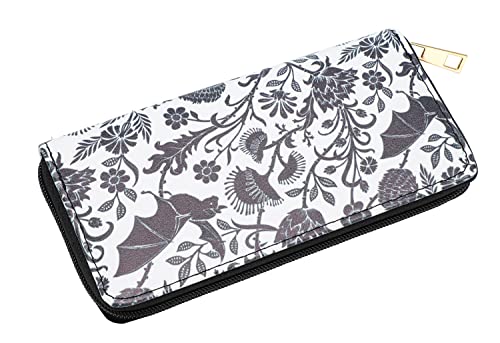 Skull Wallets for Women, Zip Around Goth Wallet Large Capacity Phone Case Long Purse Credit Card Clutch for Women Ladies Girls (Goth Bat)4