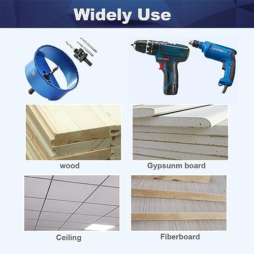 Recessed Light Carbide Grit Hole Saw 4-3/8"" - BRSCHNITT Fast Cutting in Wood, MDF Drywall, Lath & Plaster, Hardi Board. " - Image 3