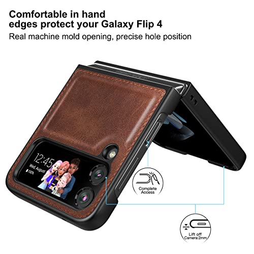 Foluu FOR SAMSUNG GALAXY Z FLIP 4 5G 2022 Galaxy Z Flip 4 Leather Case thumb #1