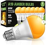 LEDERA LED Amber Light Bulbs, A19 9W(60W Equivalent) 2000K Amber Yellow LED Bulbs,...