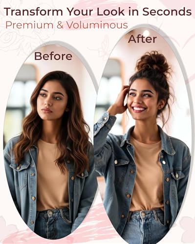 Image of TEMPERIA Hair Accessories For Women Stylish - Juda Hair Buns - Messy Bun Hair Extension - Artificial Fake Donuts Maker Scrunchies - With Elastic Rubber band - Natural Brown - 1 Pc - (25GR)