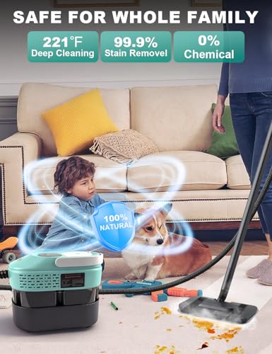 Steam Mop, 19 in 1 Detachable Steam Cleaner, 54OZ Tank, 10S Heat-up - image 4