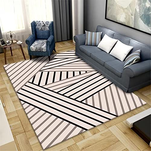 Tapis à poils ras 120x180 anti-dérapant et facile à entretenir pour salon