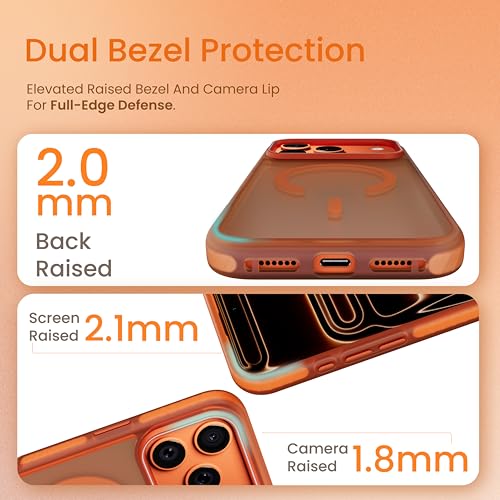 Image of CASEGEAR Bold Pro Back Cover Case Compatible with iPhone 17 Pro Max | 14.8 Feet Drop Protection | Compatible with MagSafe | 360 Complete Protection | Shockproof & Scratch Resistant | Orange