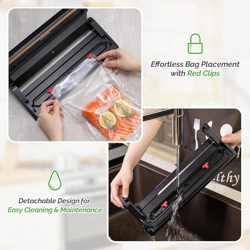 GERYON-Vacuum-Sealer-Machine-Food-Vacuum-Sealer-with-Powerful-Suction-Slim-Design-Easy-to-Use-Led-Indicator-Lights-for-Sous-Vide-Meal-Prep-wStarter-Kits-for-Vacuum-Seal-Container GERYON Vacuum Sealer Machine Food Vacuum Sealer with Powerful Suction Slim Design Easy to Use Led Indicator Lights for Sous Vide Meal Prep wStarter Kits for Vacuum Seal Container