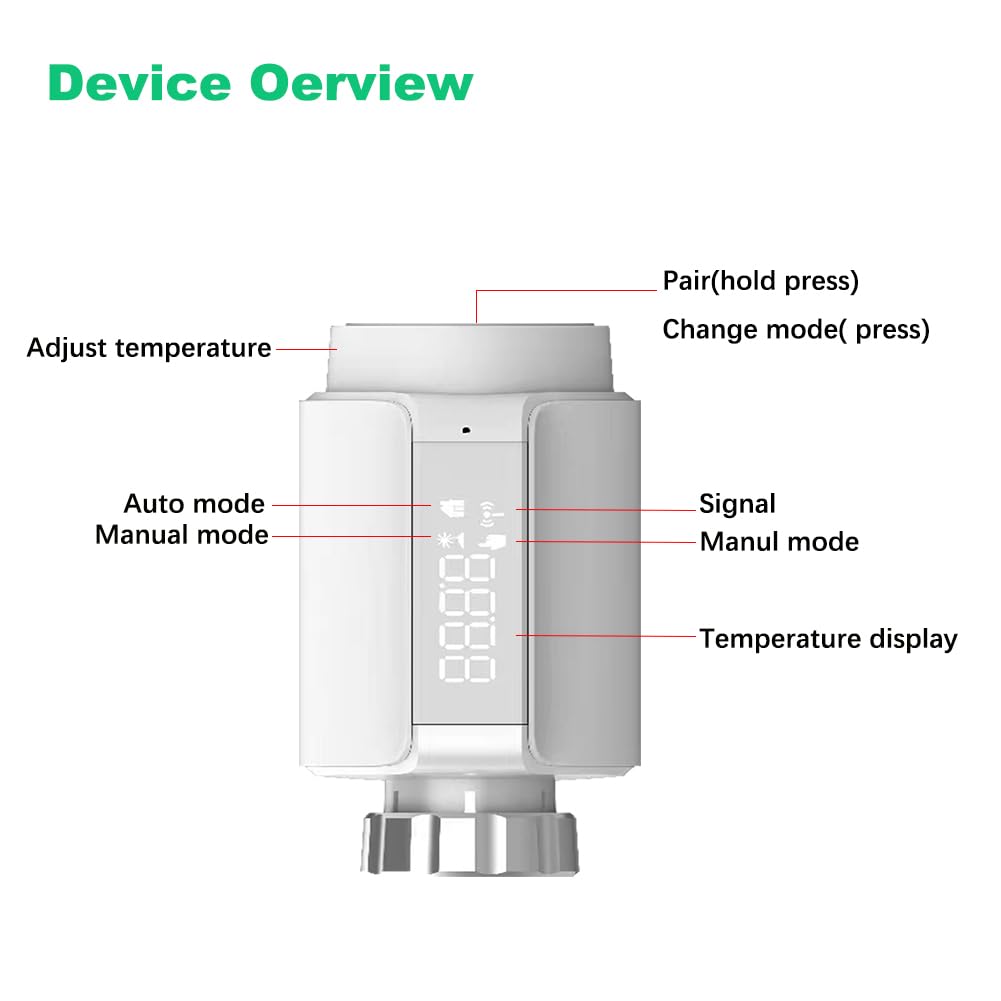 Smart Valvole Termostatiche per Termosifoni Zigbee,Controllo app Smart Life,Valvola Termostatica Controllo Vocale per, Alexa e Google Home