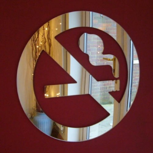 Super Cool Creations No Smoking Mirror Sign - 12cm x 12cm